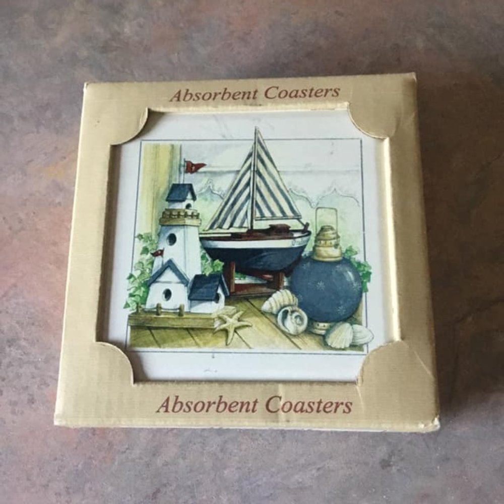 Boat and Lighthouse Coasters